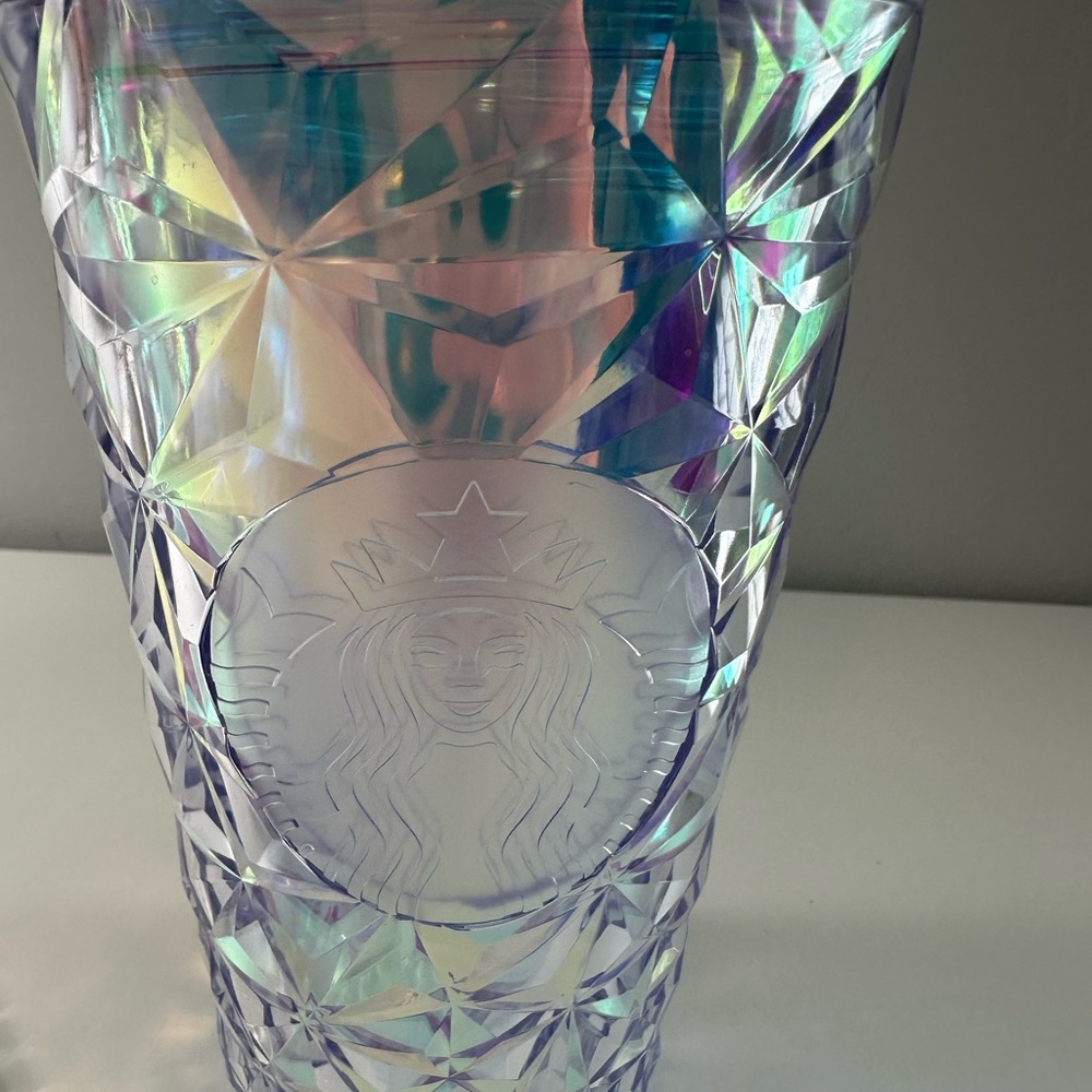 Starbucks 16oz. Grande Winter 2023 Iridescent Diamond Prism Crystal Tumbler - Picture 5 of 7